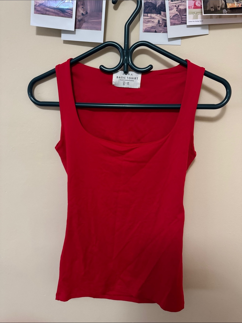 Zara Red Scoop Neck Tank Top